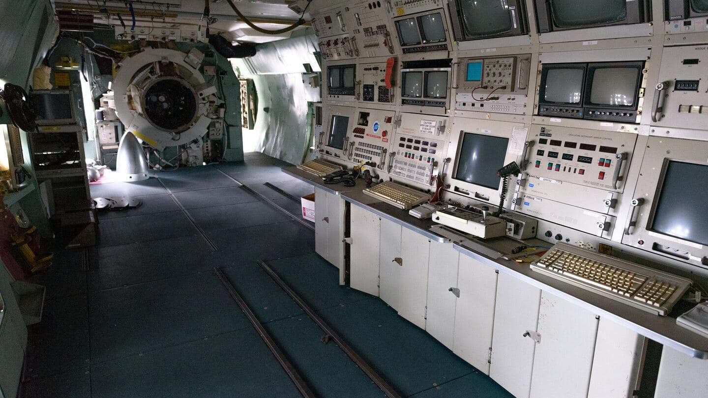 Decades of added consoles, monitors, and keyboards lining the cabin of a retired airborne observatory
